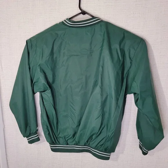 Vintage Bike Pullover Windbreaker Jacket Mens L Green George Washington Softball - Picture 5 of 9